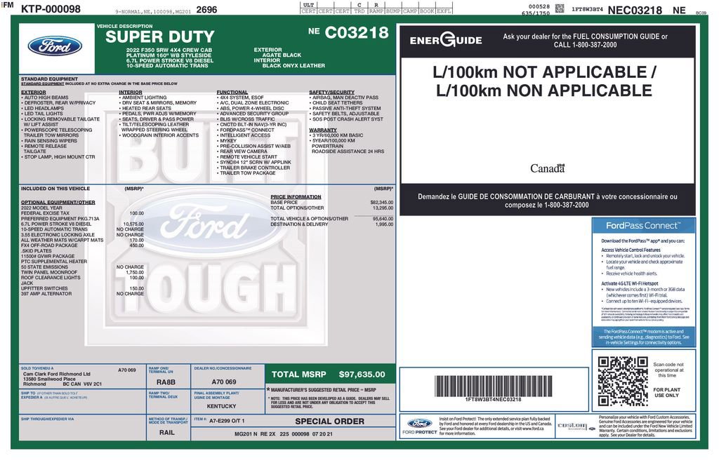 Used 2022 Ford F350 Platinum w/ FX4 Off-Road Package image 35