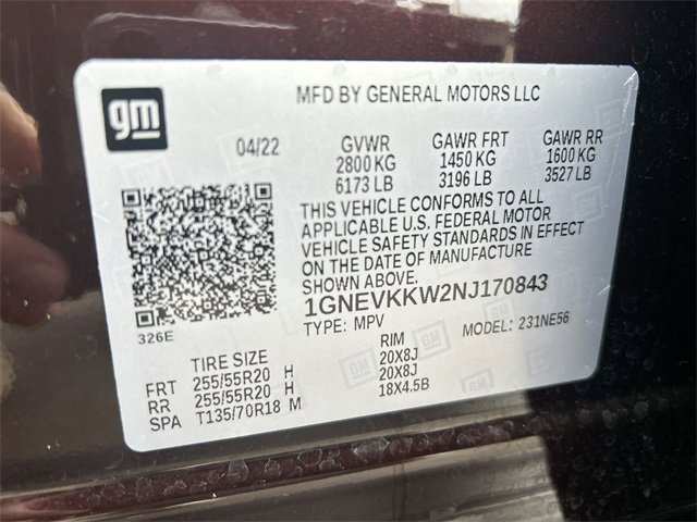 Certified 2022 Chevrolet Traverse Premier w/ LPO, Floor Liner Package image 35