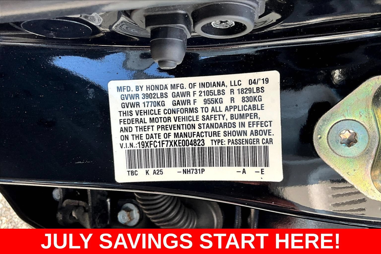 Used 2019 Honda Civic EX-L image 18