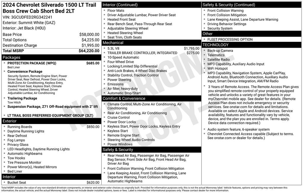 Certified 2024 Chevrolet Silverado 1500 LT Trail Boss w/ Protection Package AWD/4WD image 39