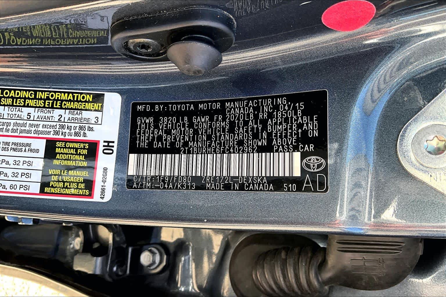Used 2015 Toyota Corolla S w/ Body Protection Package #1 FWD image 36