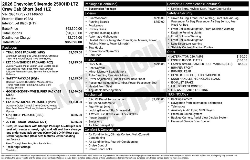 New 2026 Chevrolet Silverado 2500 LTZ w/ Trail Boss Package image 37