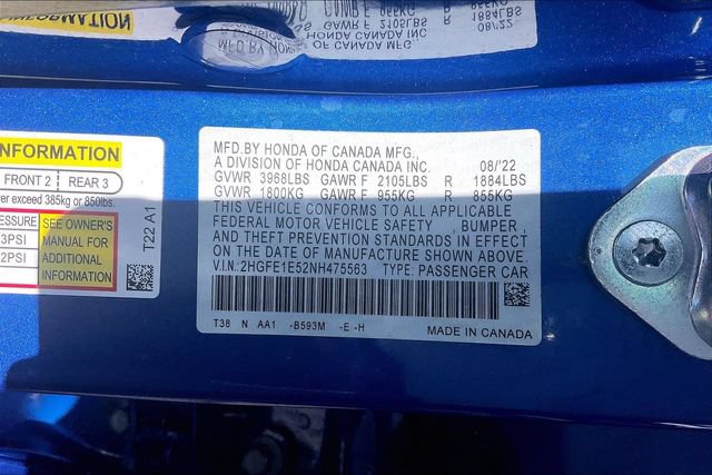 Used 2022 Honda Civic Si image 35