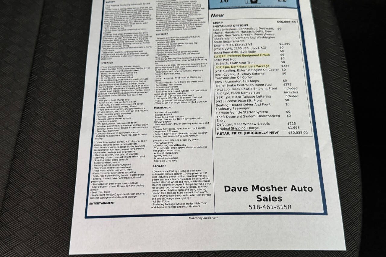 Used 2021 Chevrolet Silverado 1500 LT w/ LPO, Dark Essentials Package AWD/4WD image 39