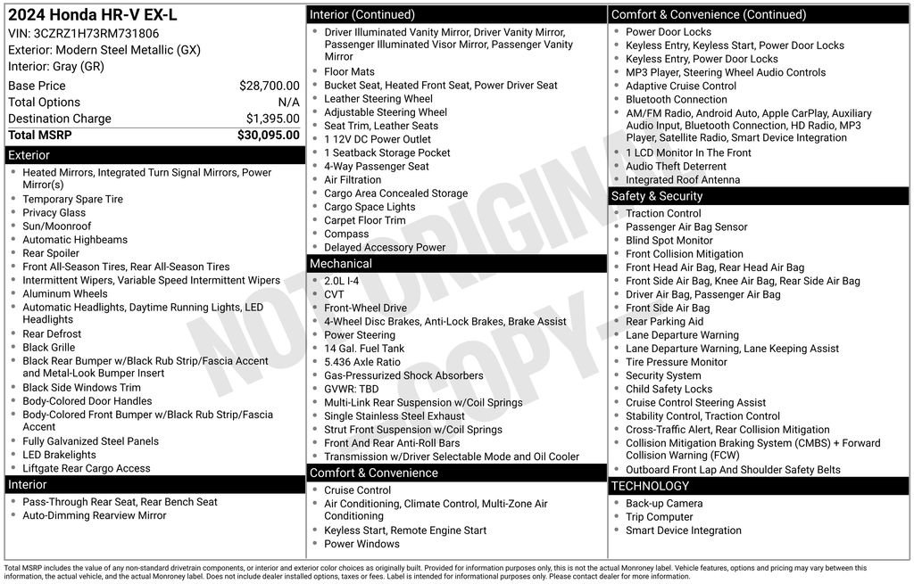 Used 2024 Honda HR-V EX-L image 18