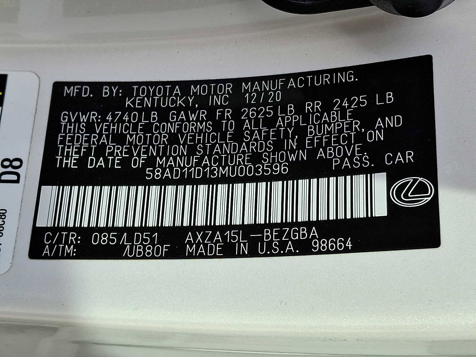 Used 2021 Lexus ES 250 w/ Premium Package image 25