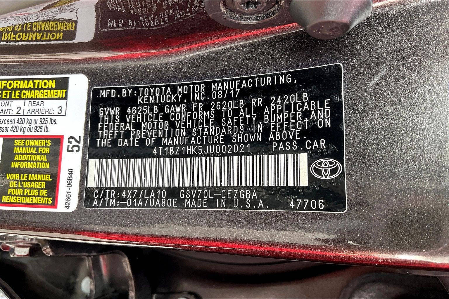 Used 2018 Toyota Camry XLE FWD image 37