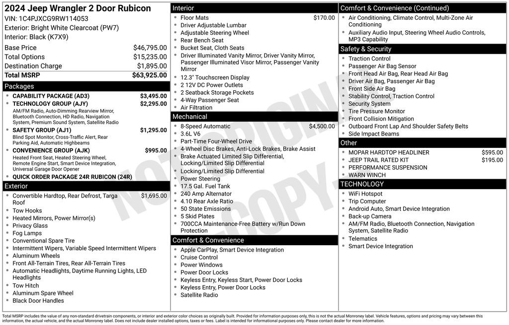 Used 2024 Jeep Wrangler Rubicon w/ Capability Package AWD/4WD image 34