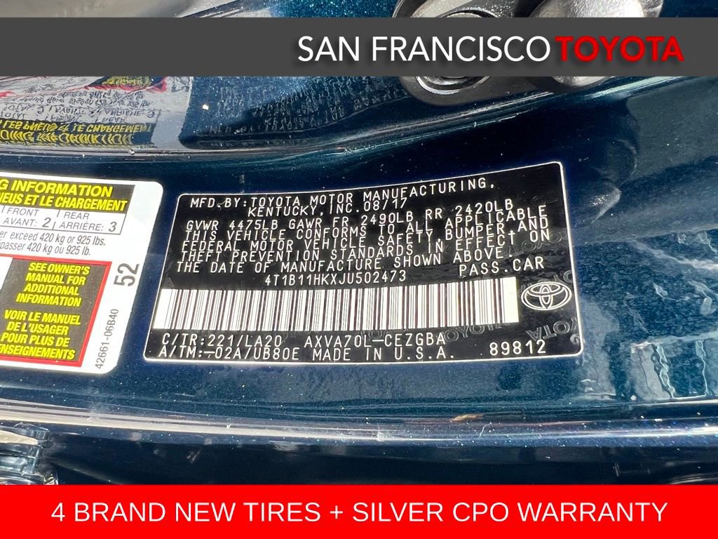 Certified 2018 Toyota Camry XLE w/ Audio Package FWD image 36