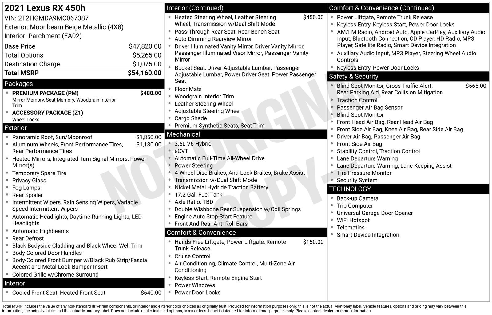 Used 2021 Lexus RX 450h AWD w/ Premium Package image 44