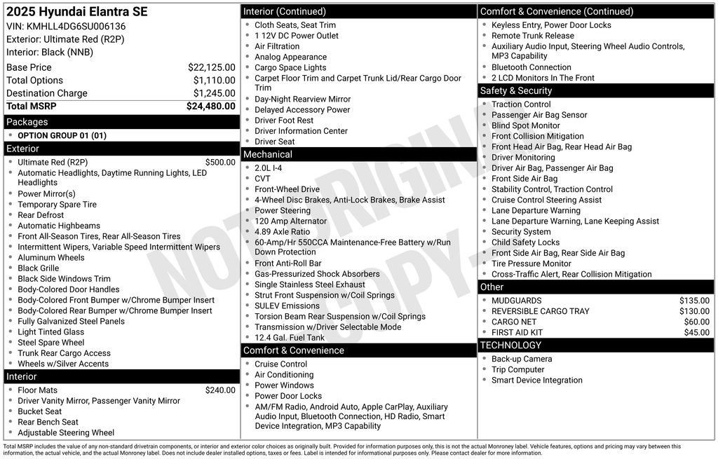 Certified 2025 Hyundai Elantra SE FWD image 31