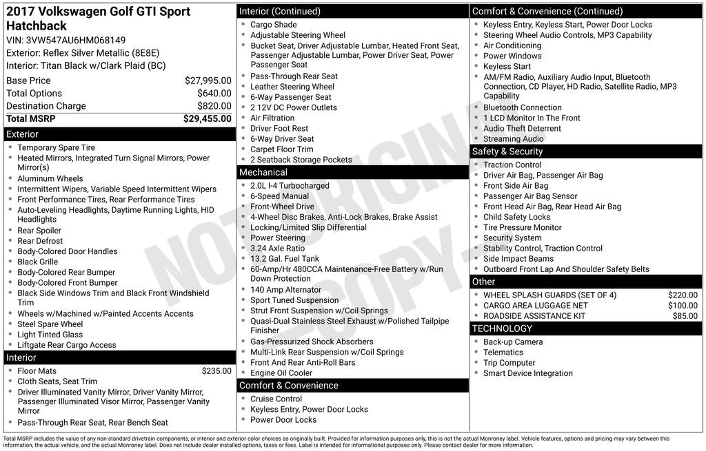 Used 2017 Volkswagen GTI Sport FWD image 2