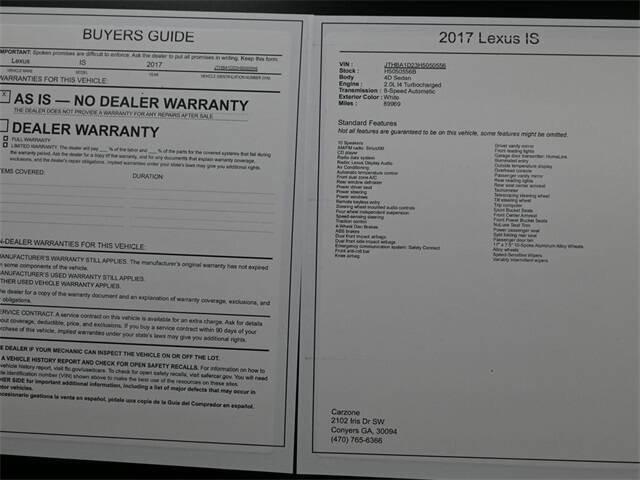 Used 2017 Lexus IS 200t F Sport w/ F Sport Package image 8