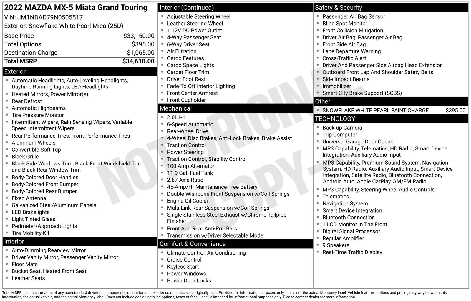 Certified 2022 MAZDA MX-5 Miata Grand Touring RWD image 34