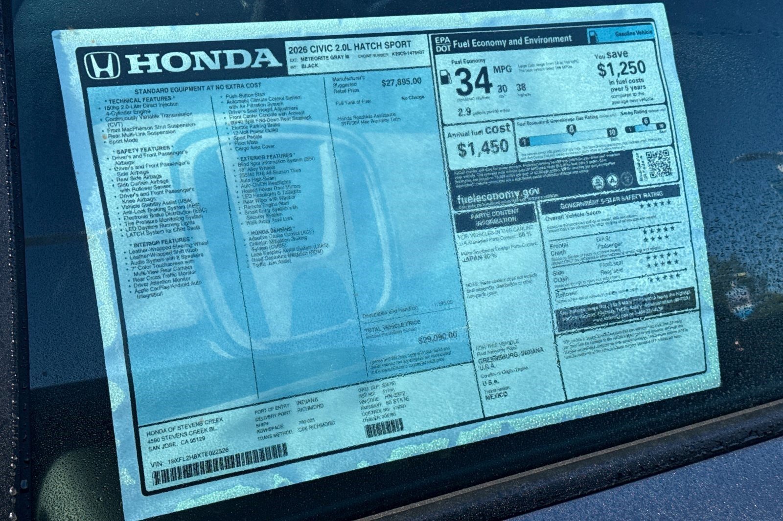 New 2026 Honda Civic Sport image 31