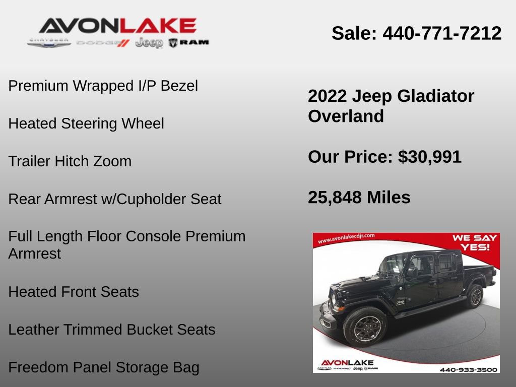 Used 2022 Jeep Gladiator Overland w/ Popular Equipment Package image 30