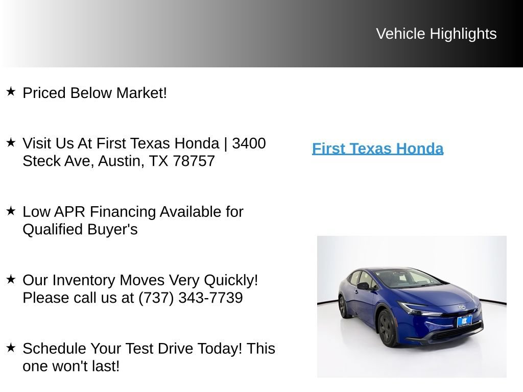 Used 2025 Toyota Prius LE FWD image 9