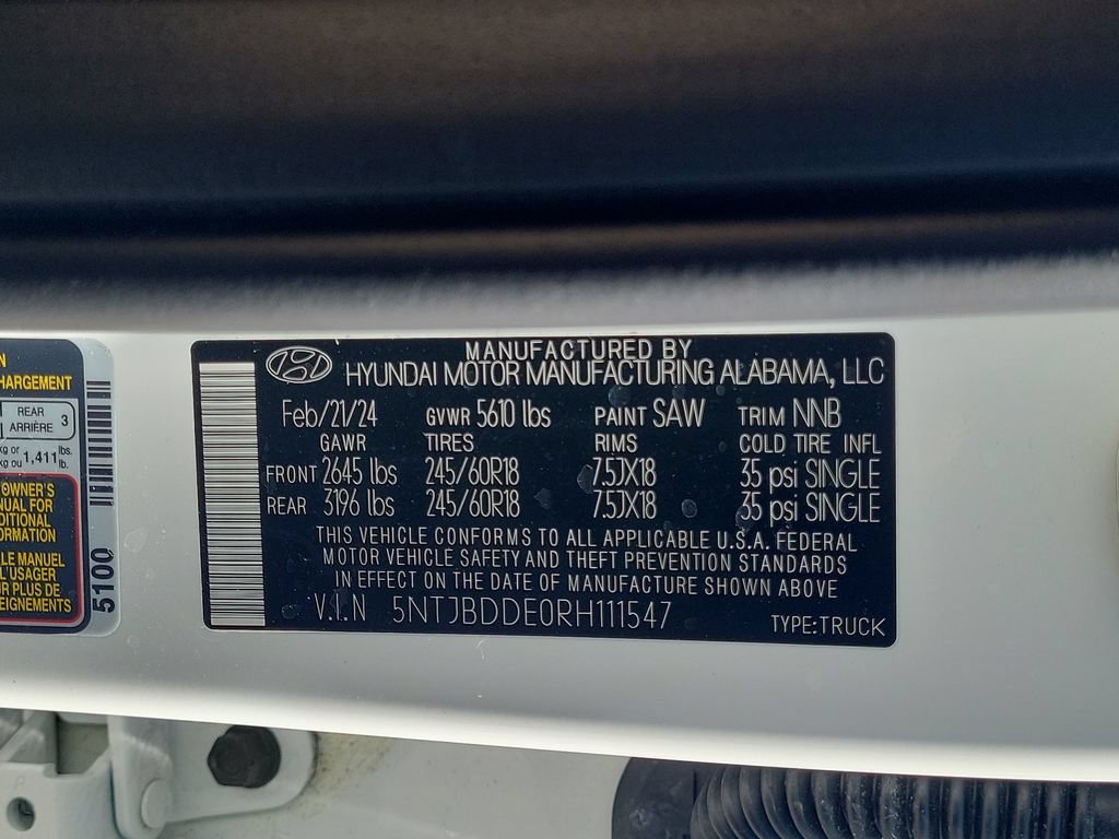 Certified 2024 Hyundai Santa Cruz SEL AWD/4WD image 25