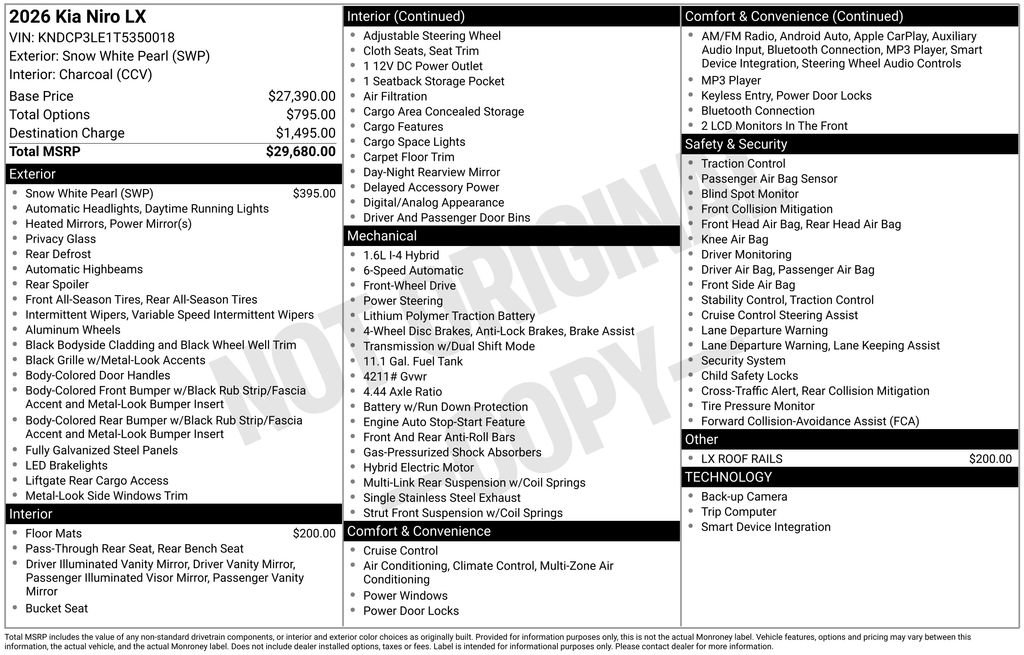 New 2026 Kia Niro LX image 2