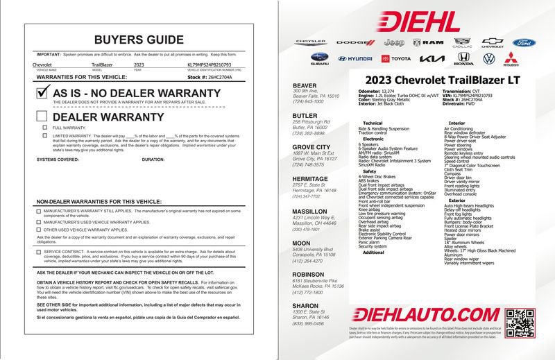 Certified 2023 Chevrolet TrailBlazer LT FWD image 35