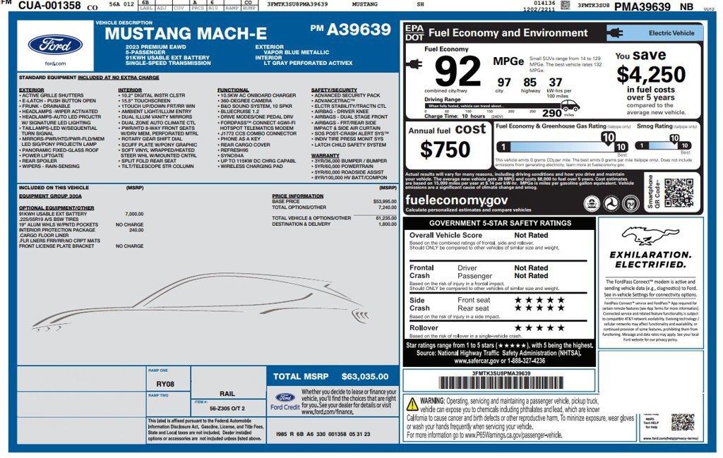 Used 2023 Ford Mustang Mach-E Premium AWD/4WD image 3