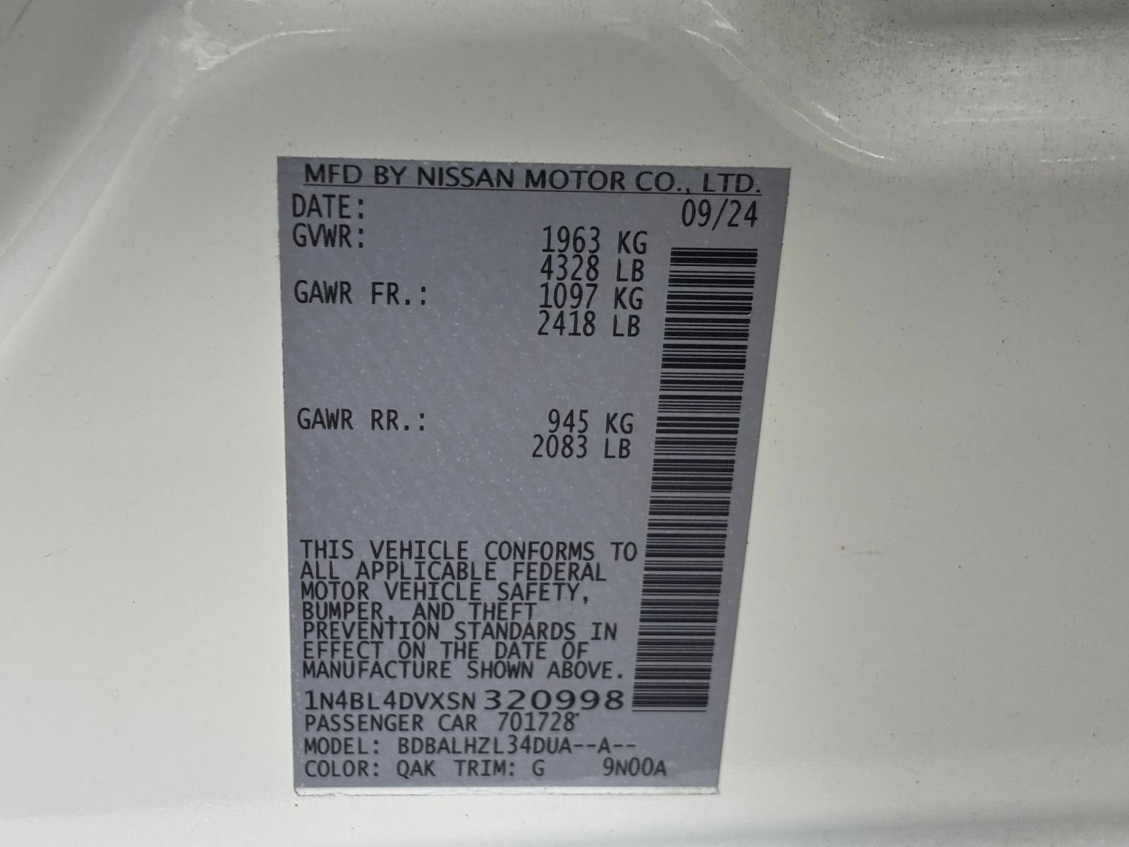Used 2025 Nissan Altima 2.5 SV FWD image 24