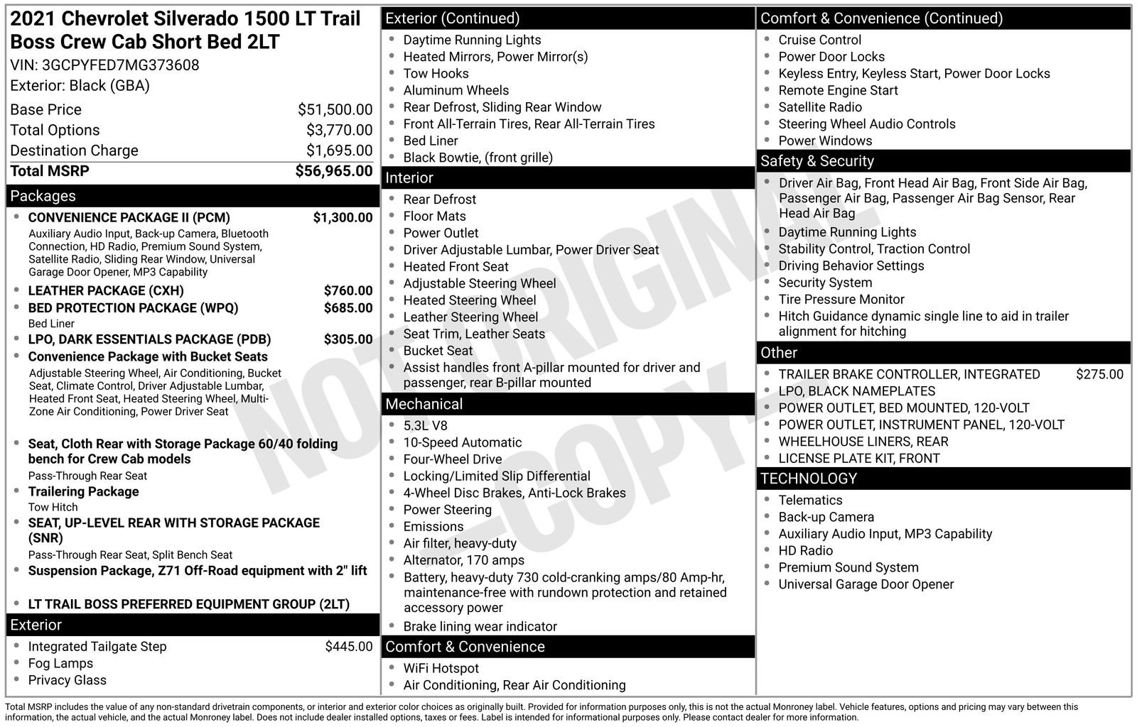 Used 2021 Chevrolet Silverado 1500 LT Trail Boss w/ Convenience Package II AWD/4WD image 11