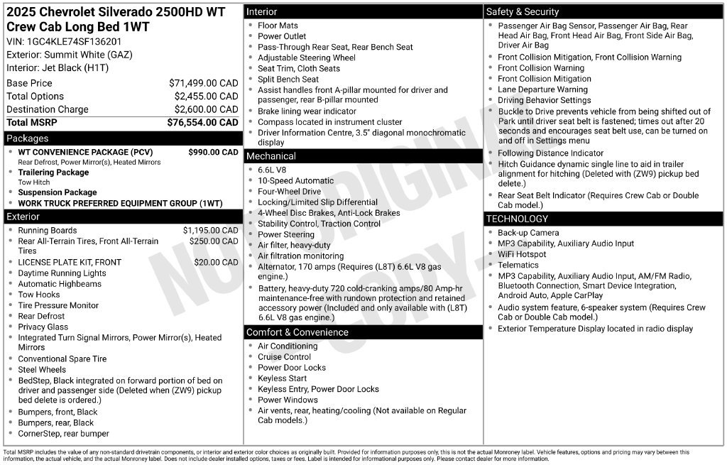 Used 2025 Chevrolet Silverado 2500 W/T w/ WT Convenience Package AWD/4WD image 10