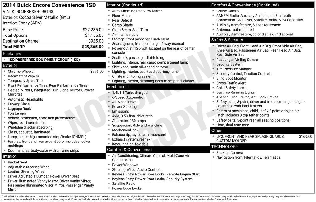 Used 2014 Buick Encore Convenience image 10