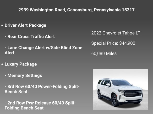 Certified 2022 Chevrolet Tahoe LT w/ LT Signature Plus Package AWD/4WD image 20