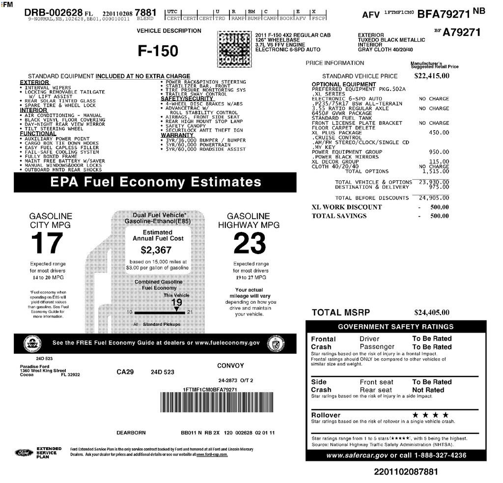 Used 2011 Ford F150 XL w/ PWR Equipment Group RWD image 10