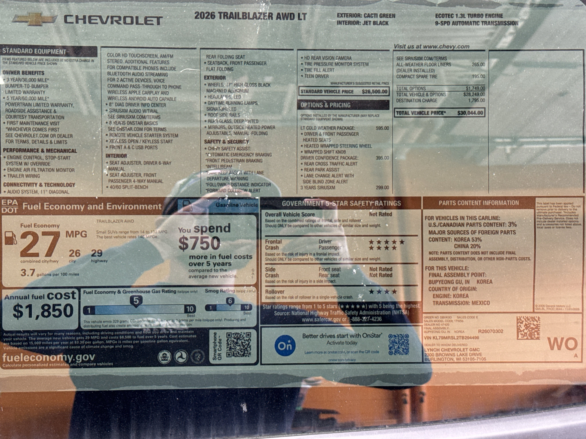 New 2026 Chevrolet TrailBlazer LT w/ LT Cold Weather Package AWD/4WD image 33