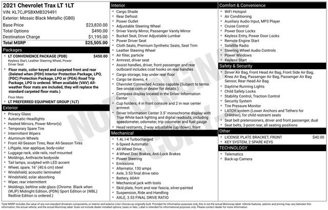 Used 2021 Chevrolet Trax LT w/ LT Convenience Package image 30