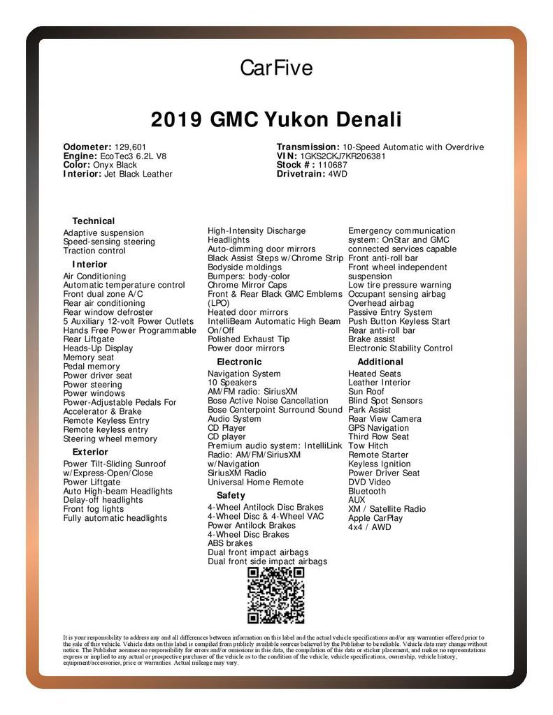 Used 2019 GMC Yukon Denali w/ Denali Ultimate Package AWD/4WD image 30
