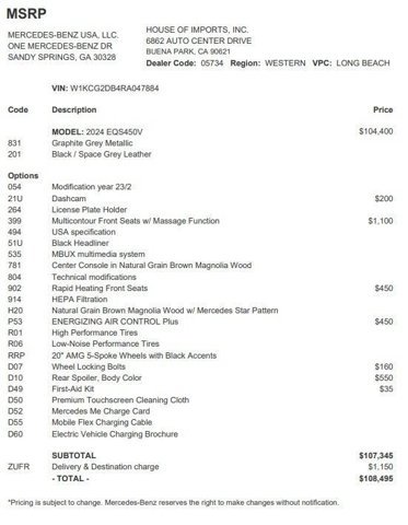 Certified 2024 Mercedes-Benz EQS 450+ Sedan image 4