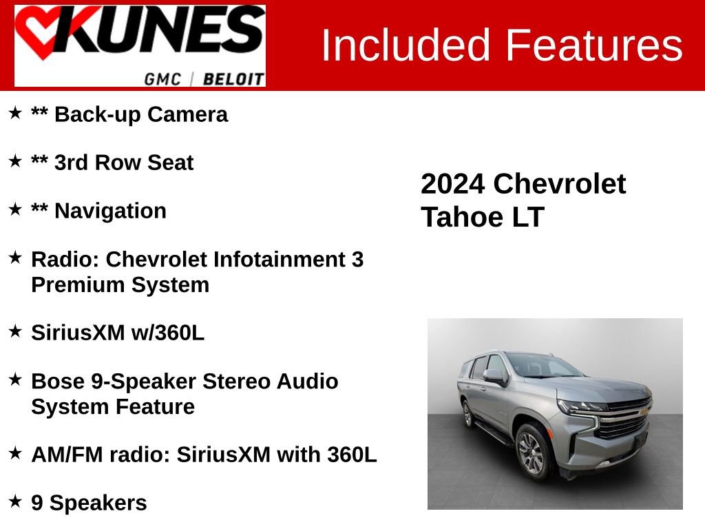 Used 2024 Chevrolet Tahoe LT w/ Luxury Package AWD/4WD image 2