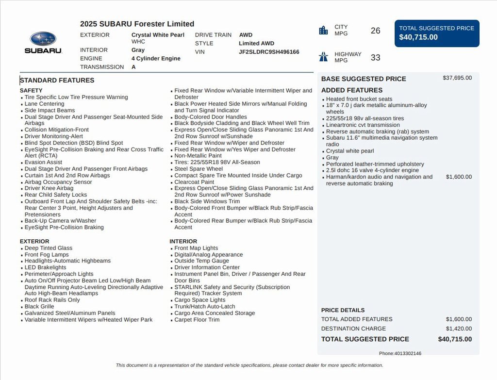 Used 2025 Subaru Forester Limited image 8
