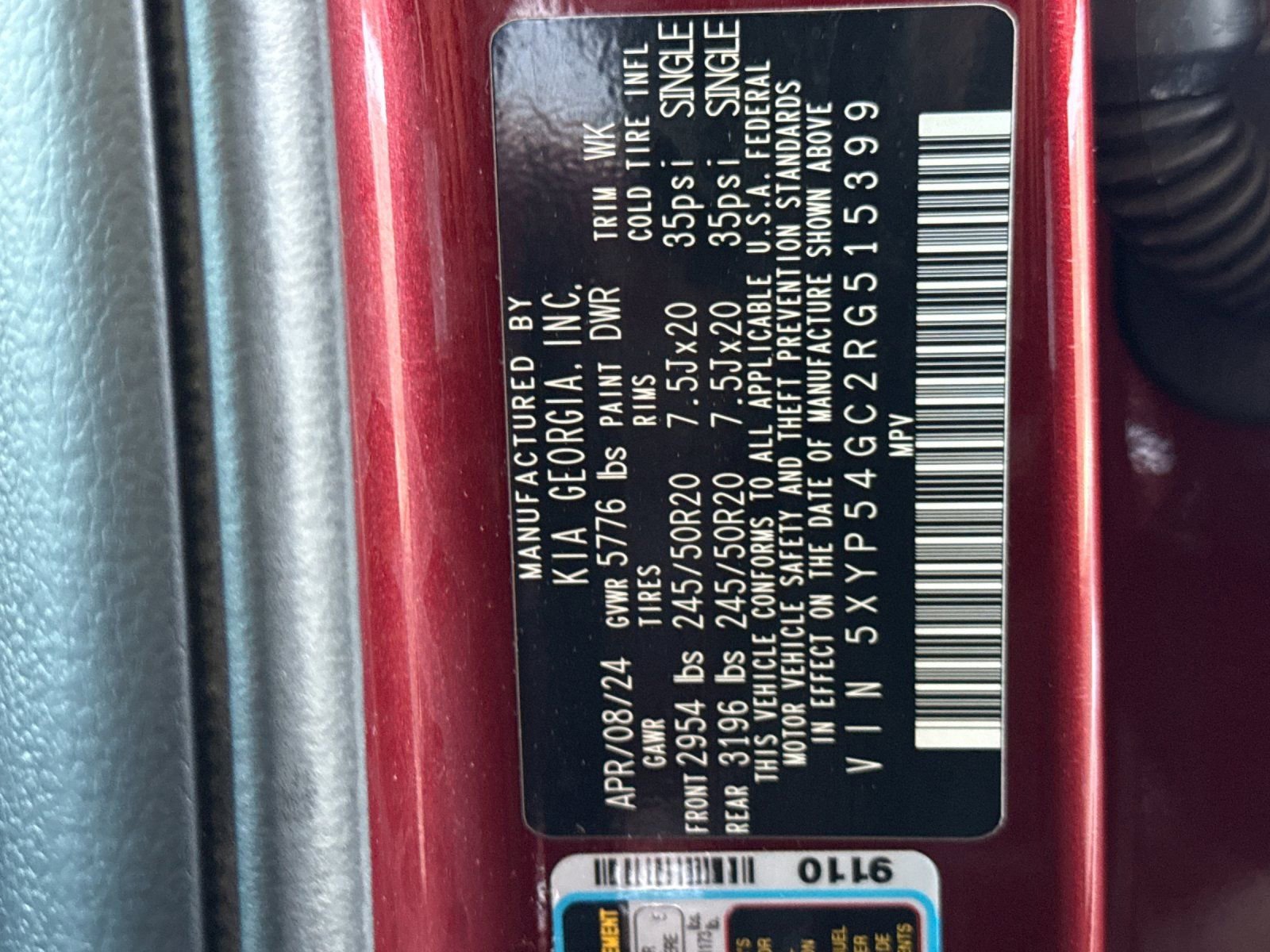 Certified 2024 Kia Telluride SX w/ Towing Package FWD image 30