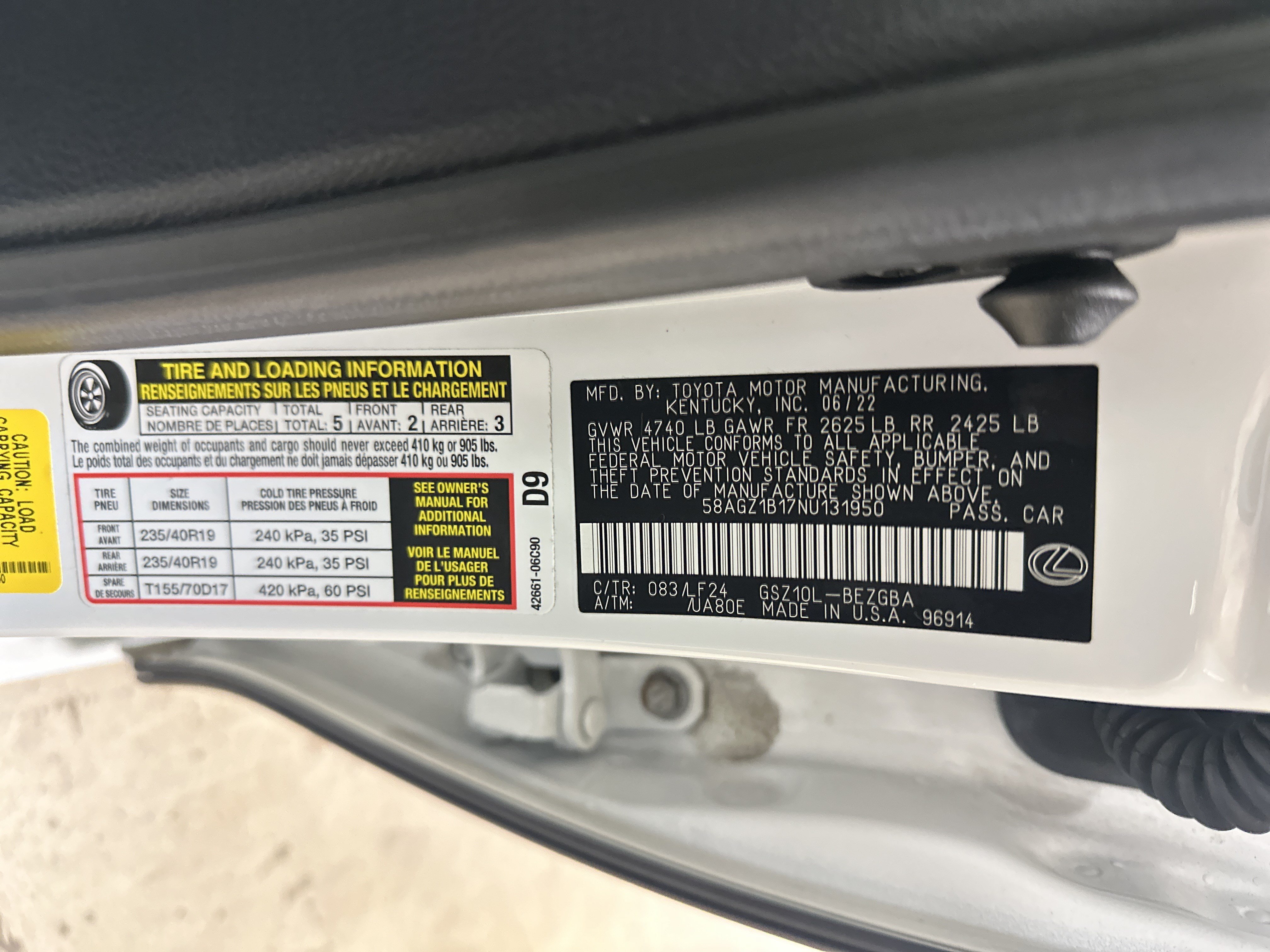 Certified 2022 Lexus ES 350 F Sport w/ Accessory Package FWD image 35