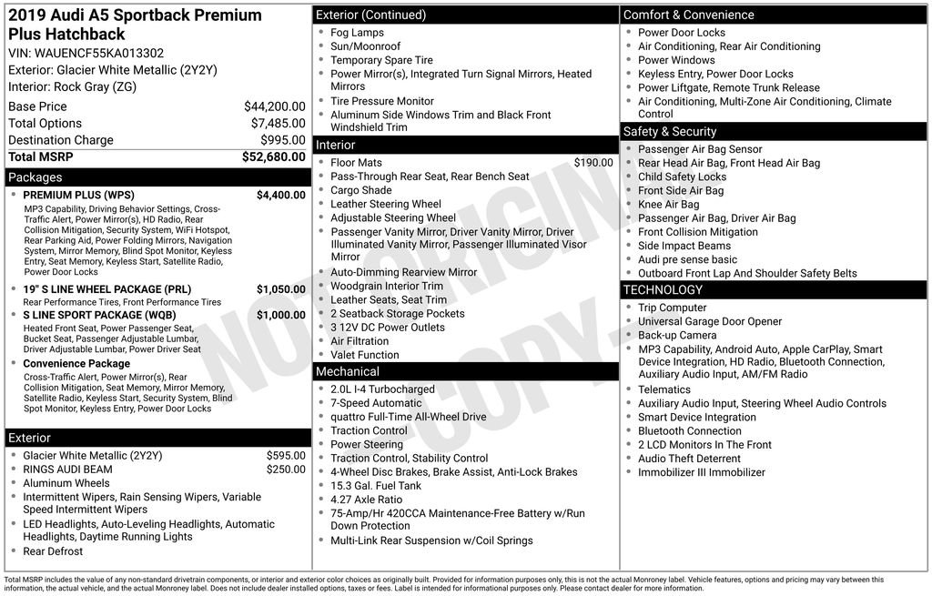 Used 2019 Audi A5 2.0T Premium Plus w/ Premium Plus image 2
