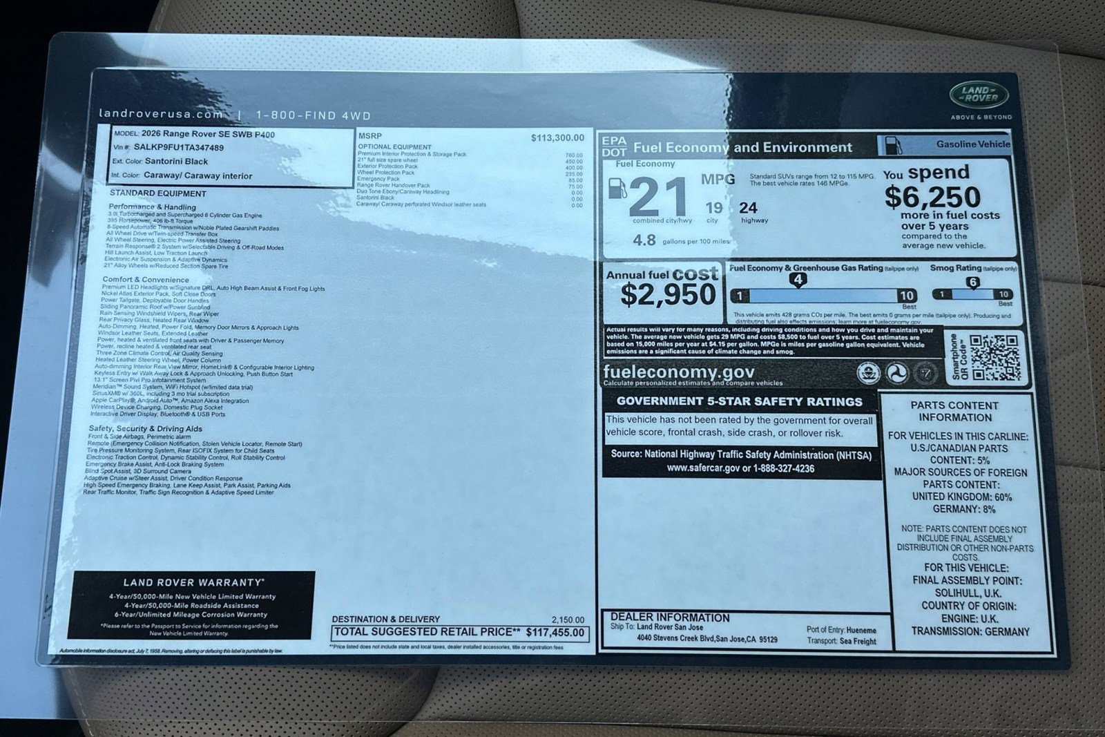 New 2026 Land Rover Range Rover SE image 28