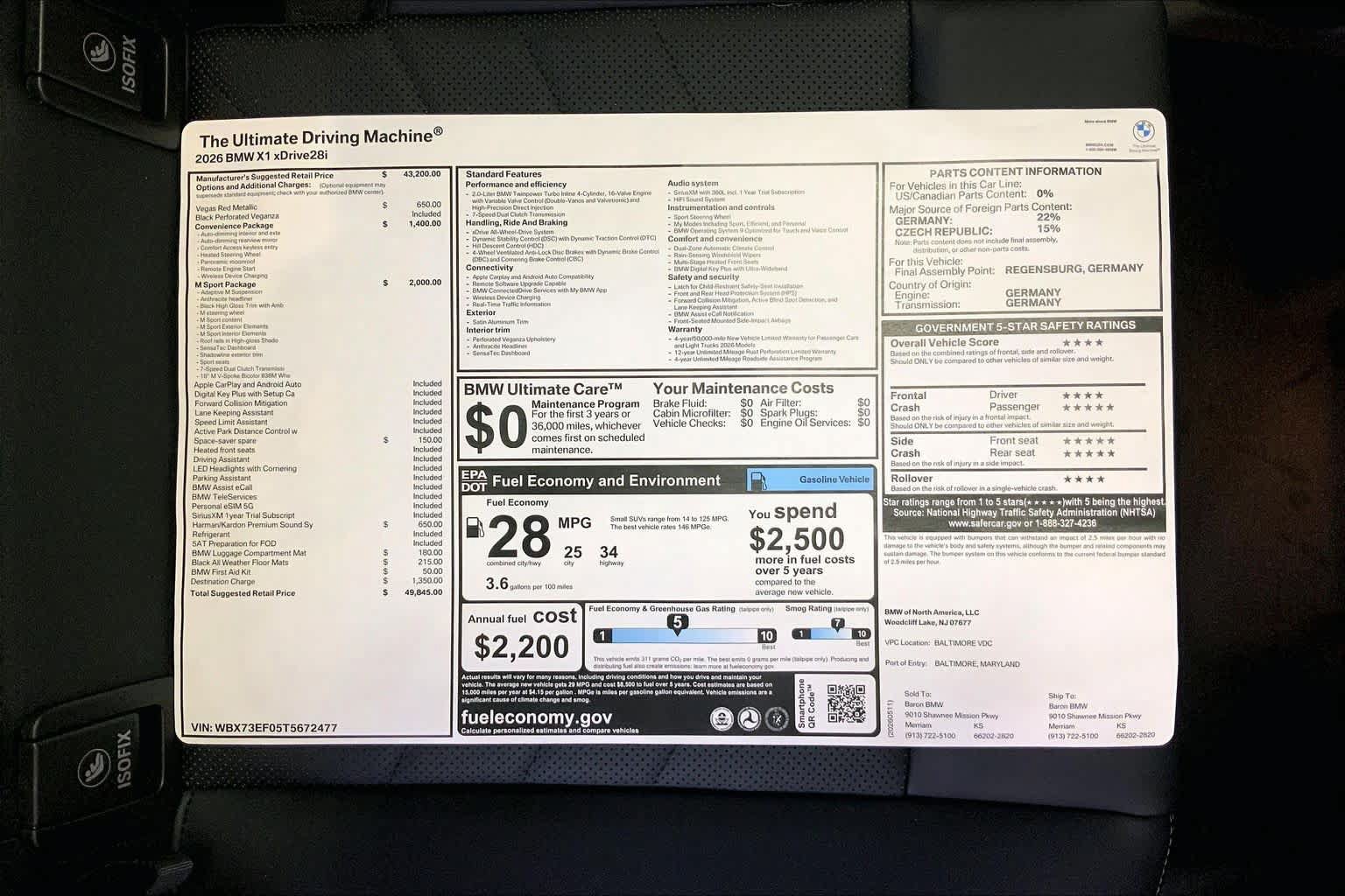 New 2026 BMW X1 xDrive28i w/ M Sport Package AWD/4WD image 22