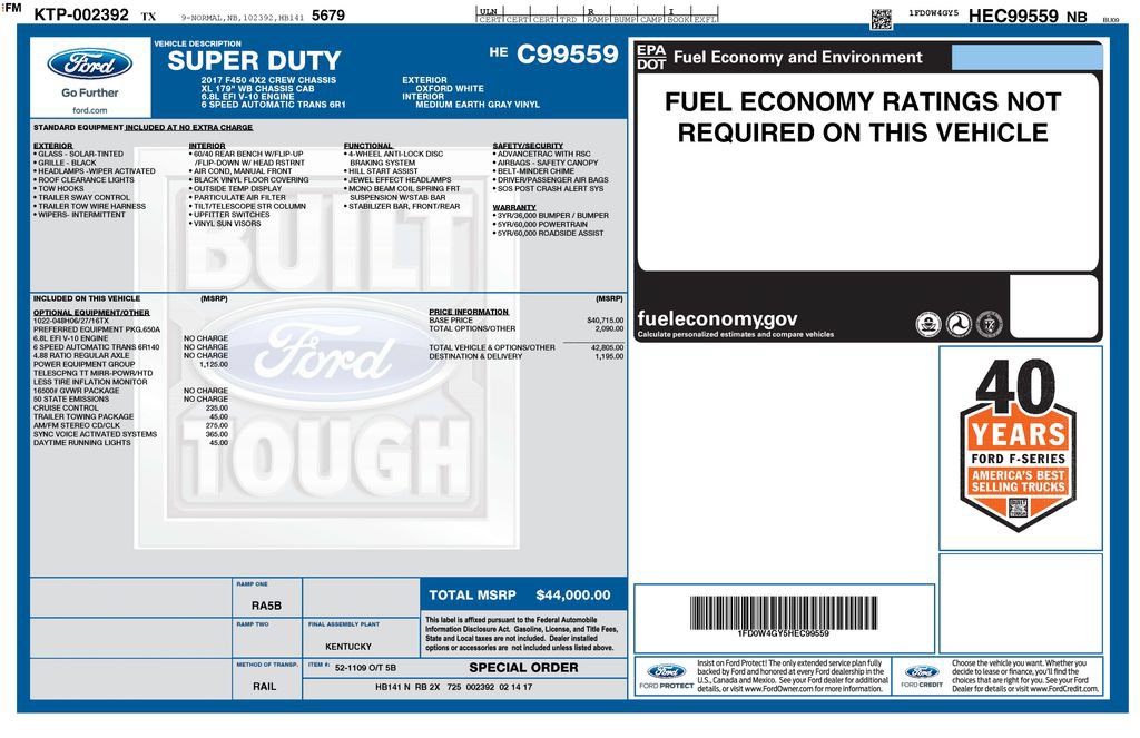 Used 2017 Ford F450 XL w/ Power Equipment Group RWD image 9