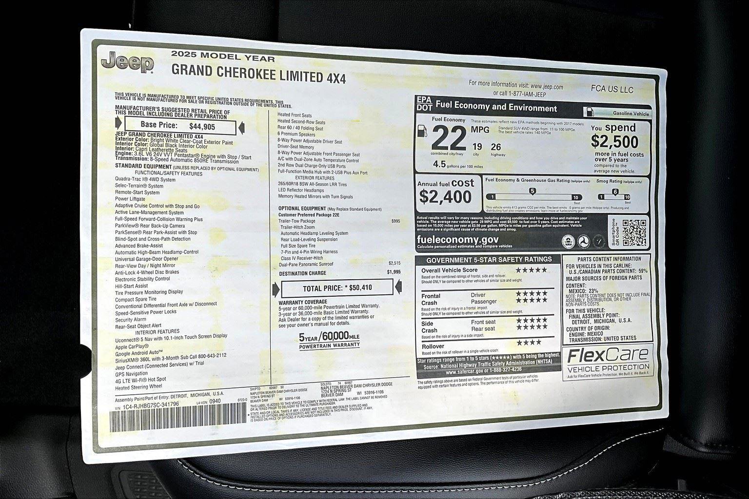 New 2025 Jeep Grand Cherokee Limited w/ Trailer Tow Package image 14