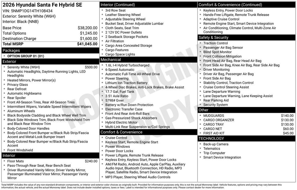 New 2026 Hyundai Santa Fe SE image 6