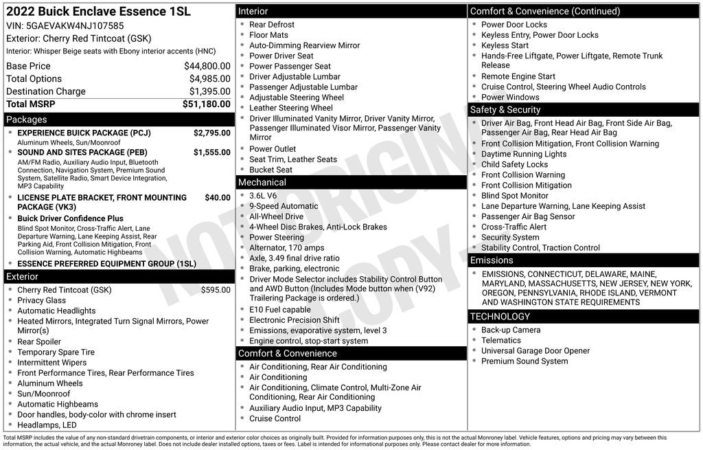 Used 2022 Buick Enclave Essence w/ Experience Buick Package image 6