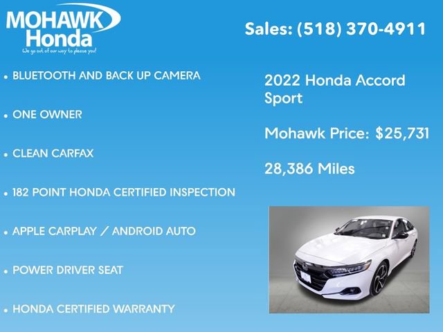 Certified 2022 Honda Accord Sport image 8