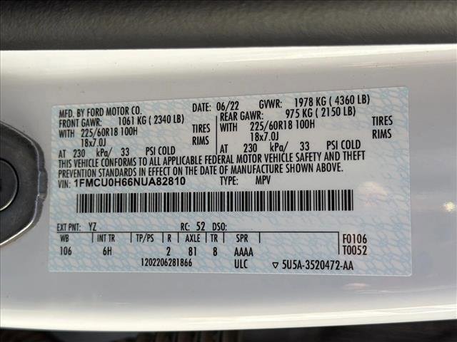 Used 2022 Ford Escape SEL w/ Technology Package image 29