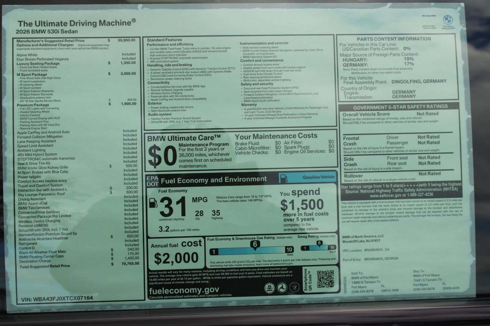 Used 2026 BMW 530i w/ M Sport Package RWD image 31
