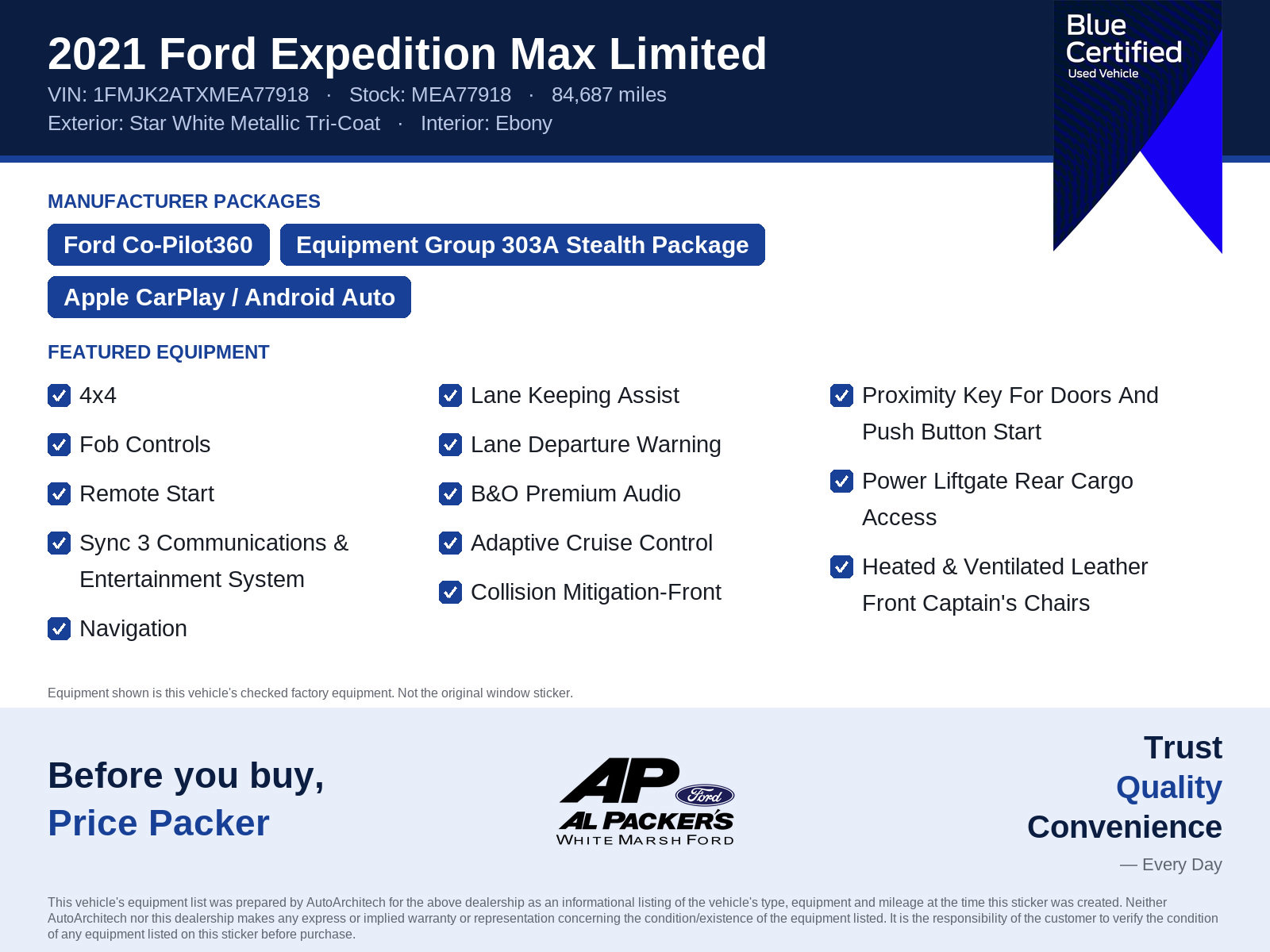 Certified 2021 Ford Expedition Max Limited AWD/4WD image 10